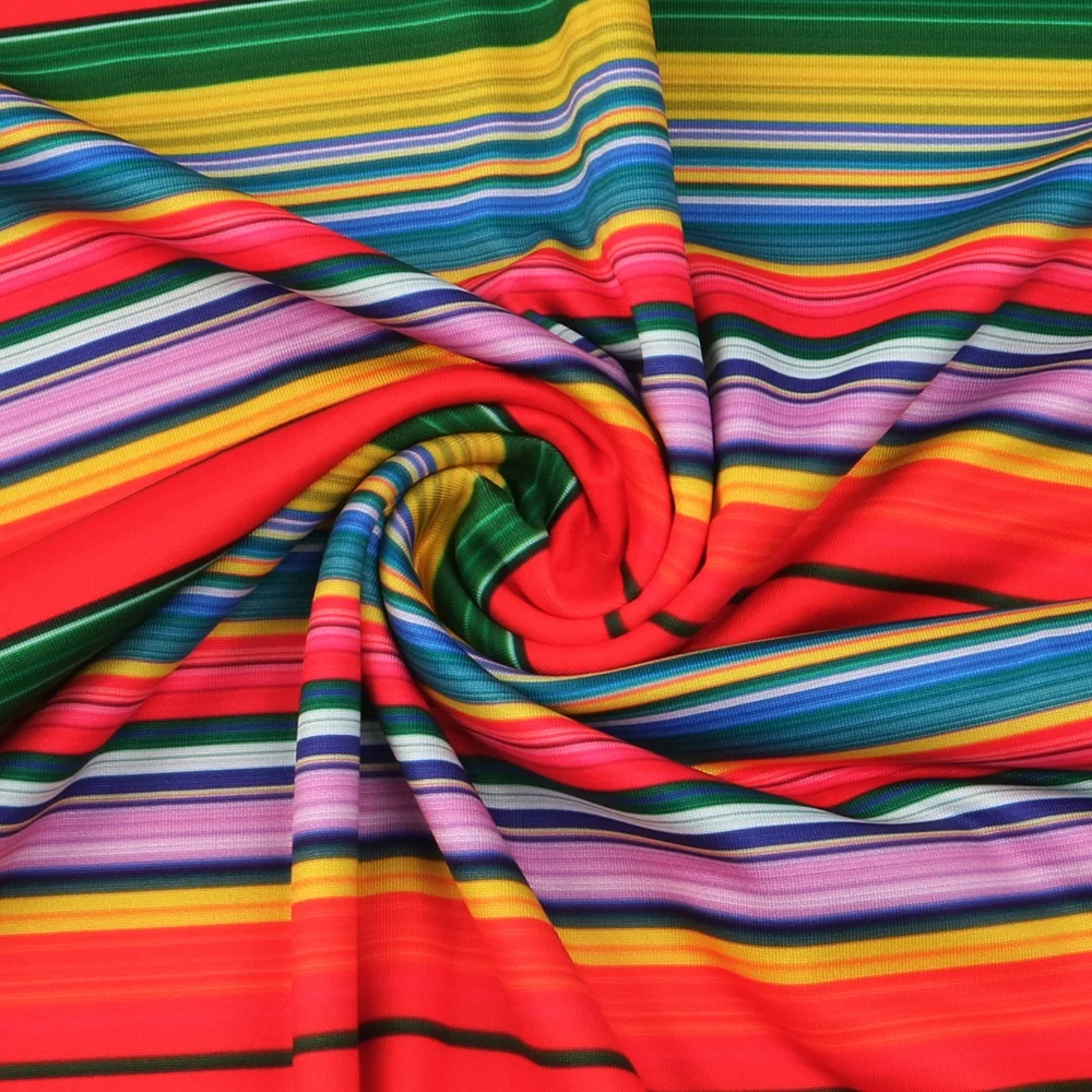 1/2yard Custom Spandex 4Way Stretch Knit Digital Serape Stripe Donuts Printed Fabric For Sportswear Headband Headwrap 14419