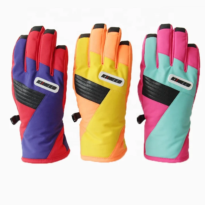 Лыжные перчатки, мотоциклетные теплые водонепроницаемые зимние велосипедные пинетки для сноуборда с сенсорным экраном и прогулок для детей