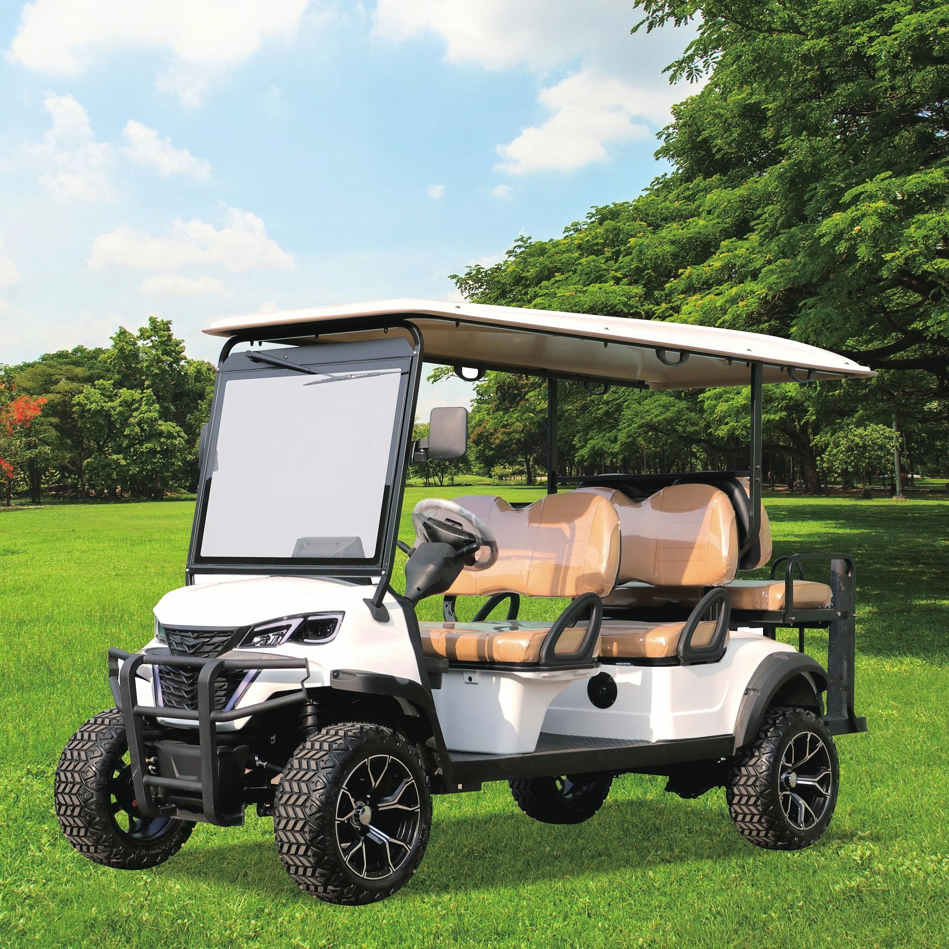 4 Seater Folding 72v Lithium Battery Electric Golf Cart Rough Terrain 2+2 Seats Off Road Golf Cart
