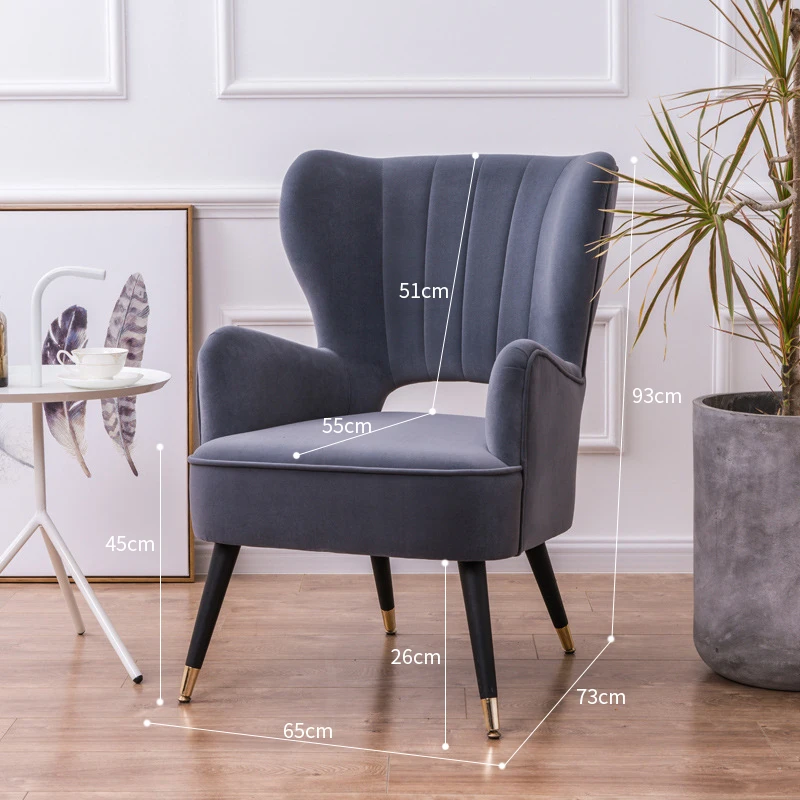 Wholesale Velvet Living Room Modern Sofa Velvet Single Accent Scandinavian Chair