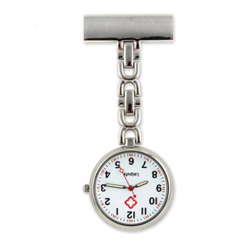 Nurse Lapel Pin Watch Hanging Medical Doctor engraved brooch Pocket Watch Steel Metal Pin-on Lapel Watch