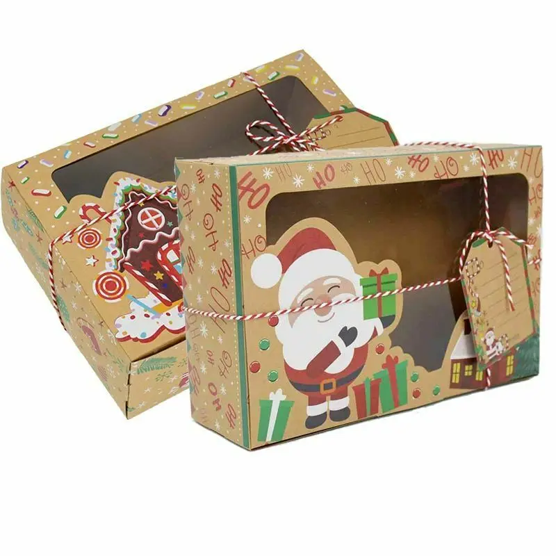 high quality paper gift box Christmas party favors candy cake cookies packaging