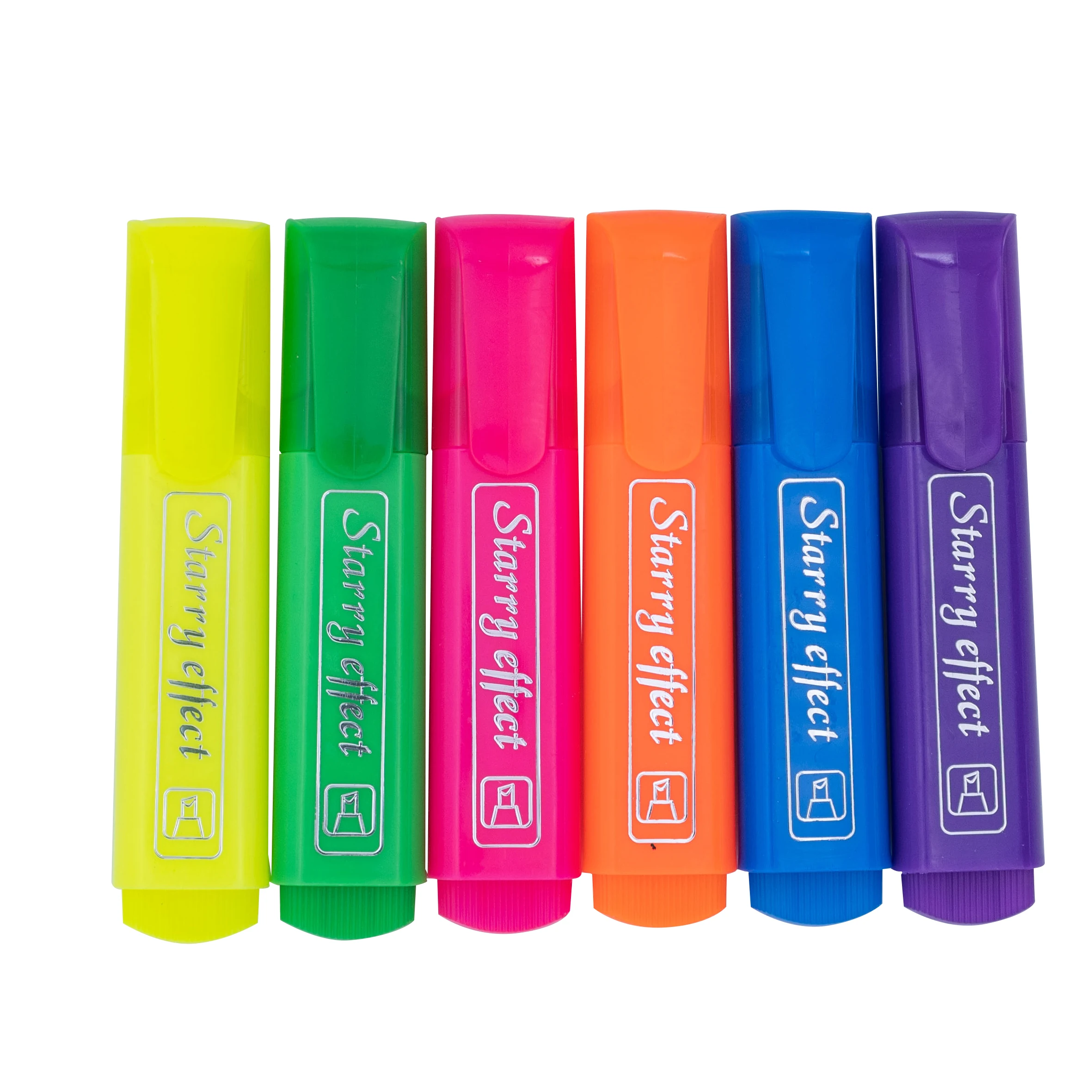 OEM/ODM acceptable supplier colorful highlighters pen normal size highlighter marker highlighter pen set display stand with clip
