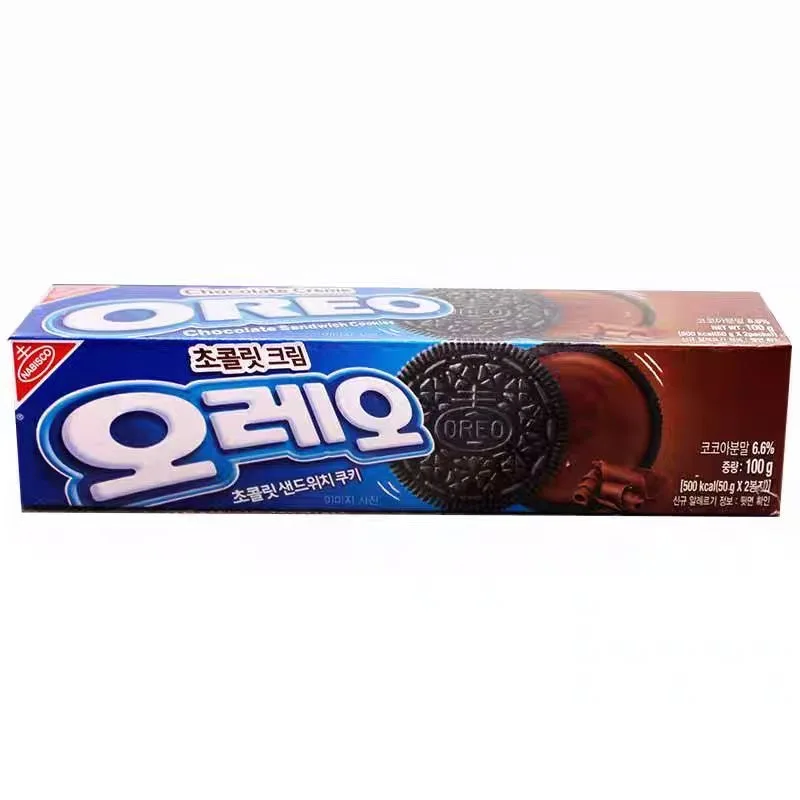 Wholesale Korean Oreos 100g Sandwich Cookies Chocolate Biscuit Oreos Cookies 100g Exotic Snack Tiramisu Cinnamon Flavor Cookies