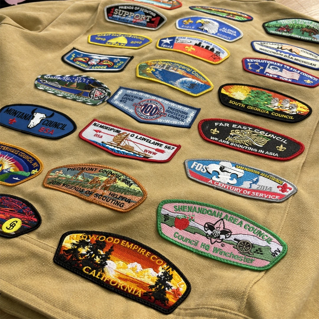 Topshow Custom Embroidery Patch Heavy Canvas Workwear Jacket Vintage Worker Heavyweight Men Detroit Carpenter Chore Jacket