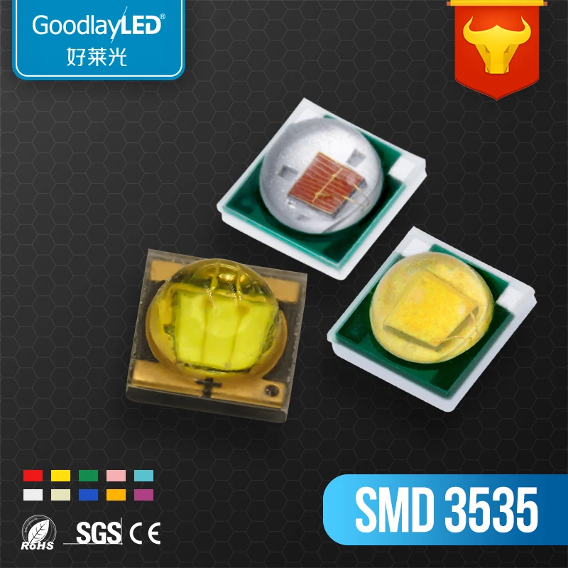 High Stability 1W 3535 smd led ceramic substrate led diode Green background