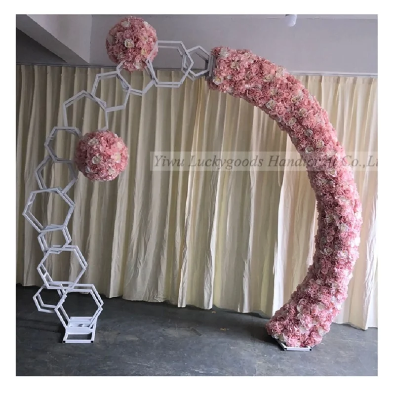 LFB1328 green Artificial flower arch backdrop set for wedding decoration