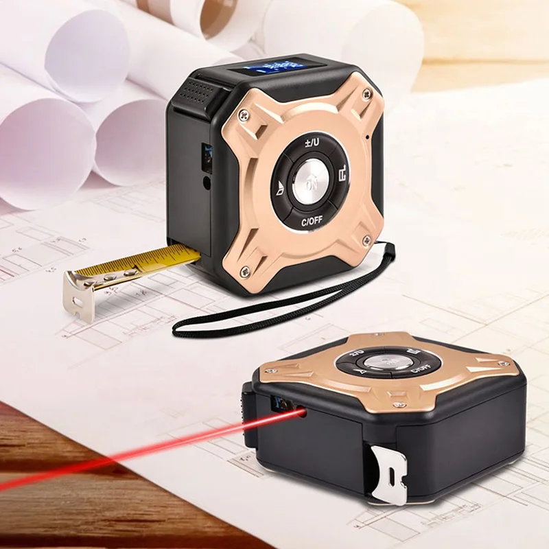 Multi-functional mini 40 meter laser and 5 meter tape laser rangefinder laser tape measure
