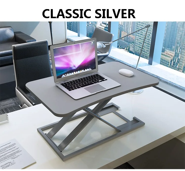 
Commercial Desktop Ergonomic Laptop Space Saving Foldable Lifting up Standing Desk Gas Converter Office Furniture Modern Metal 