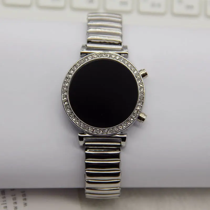 Wholesale Fashion Elastic band Diamond wrist watches Led Digital Electronic Lady watch