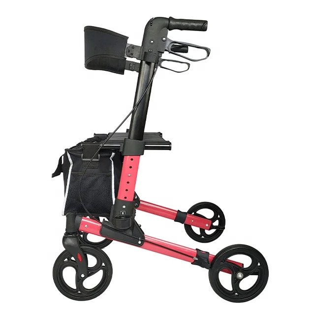 Foldable Aluminum Rehabilitation Therapy Supplies Rollator Walker For The Disabled