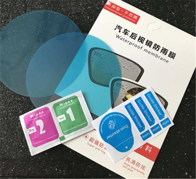
SHODA Anti Fog Car Sticker Car Mirror Window Clear Film Car Rearview Mirror Protective Film Waterproof 2 Pcs/Set 