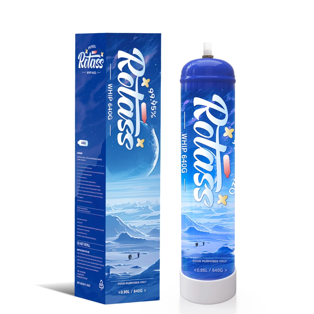 Rotass 0.95L 640g Gas Cylineders Whip Cream Gas Cylinder