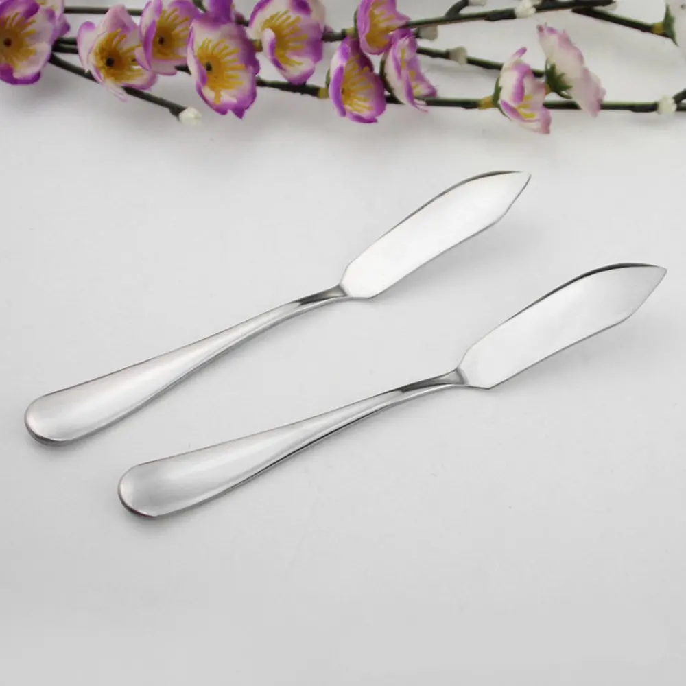 Custom Made Stainless Steel Cheese Spreaders Butter Knife Reusable Condiments Knives Classic Design Multi Colour Mirror Polished