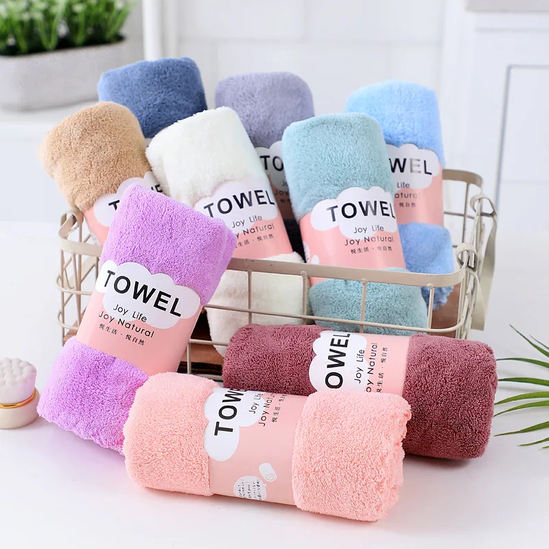 Custom logo towel high density microfiber face towel soft super absorbent  face bath towel