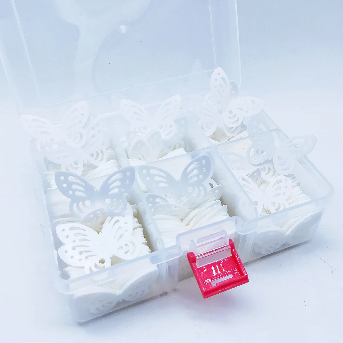 Blue Pink White Happy Birthday Decoration Hollowed out Butterfly For Cake Cupcake wafer paper