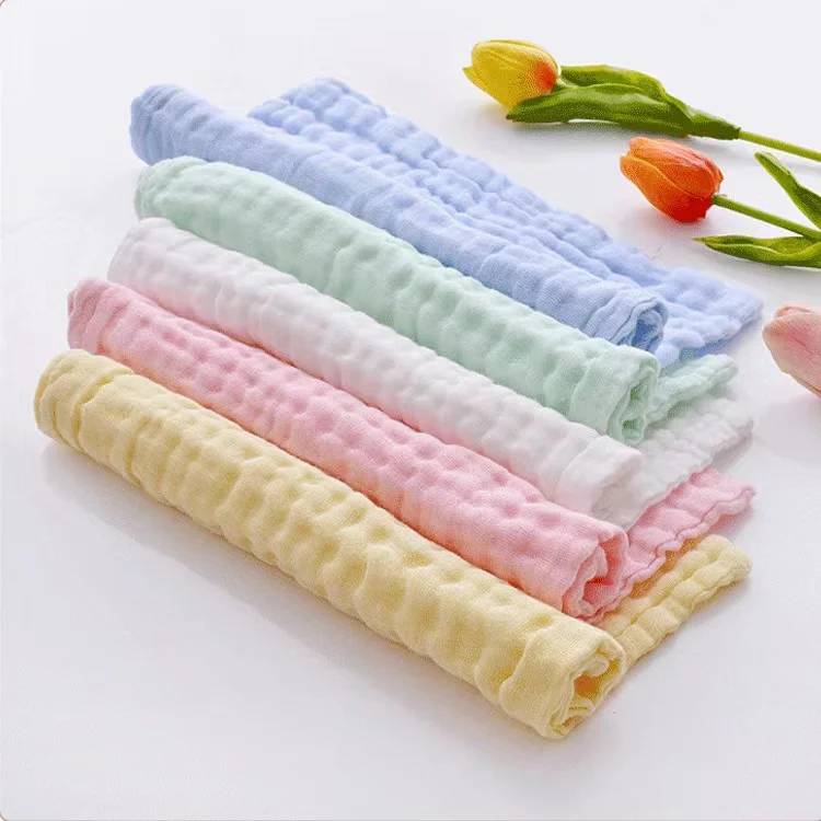 Wholesale 100% cotton Six layers of gauze baby saliva towel soft face towel for baby