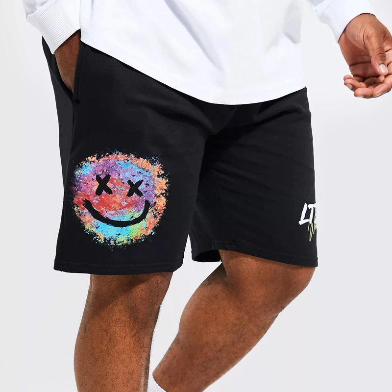 New Summer LOGO Custom Print Accepted gym Fitness Sports Shorts Printed Cotton Fleece men basketball Shorts