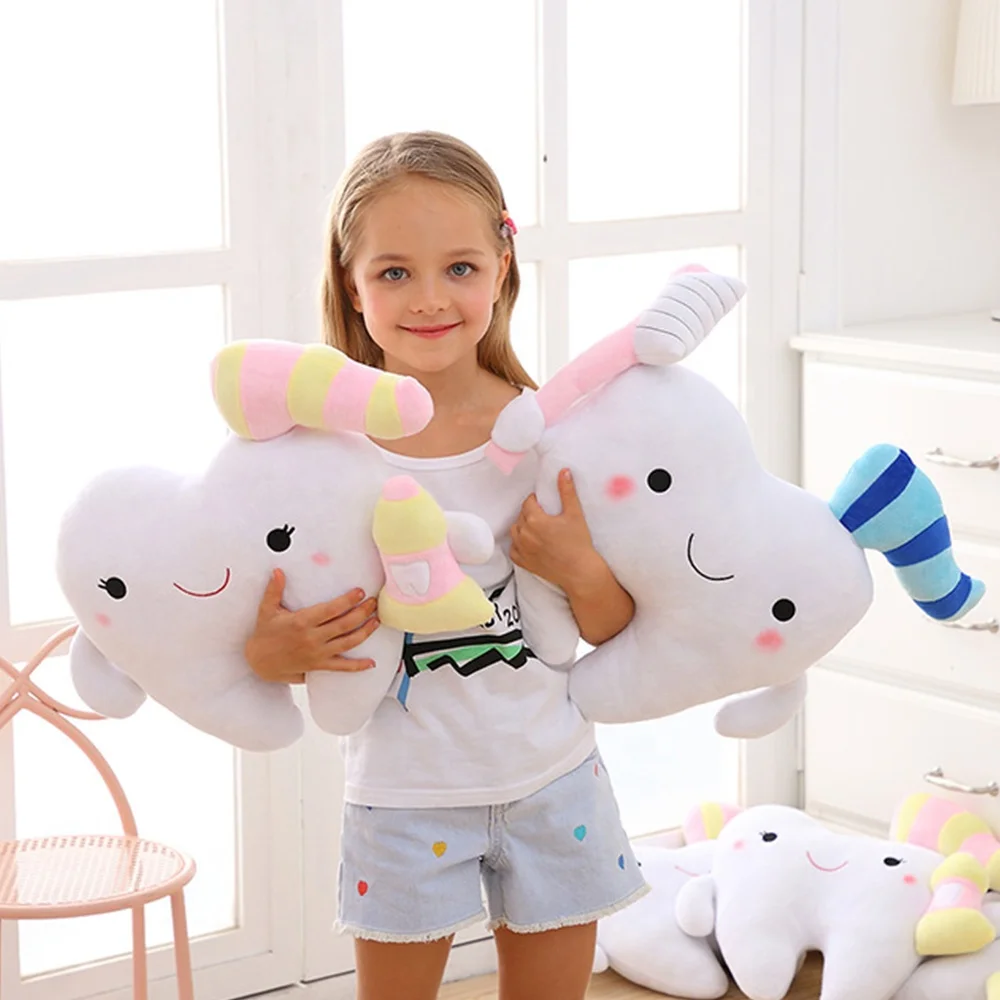 Wholesale cheap soft plush toy tooth pillow custom made soft plush fairy pillow toy with logo for kids