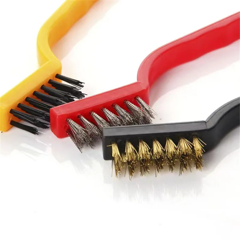 3pcs Nylon Copper Iron Steel Wire Bristle Brush For Cleaning