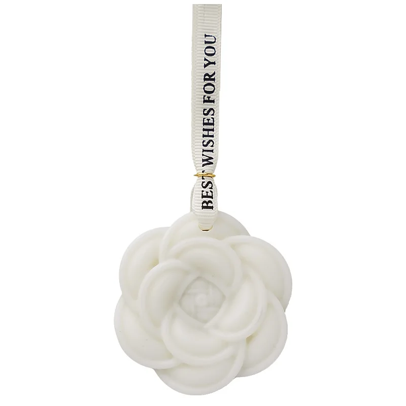 White Black Camellia Flower Shape Paper Sachet Air Freshener Hanging Aroma Fragrance For Closet Wardrobe Cars Home Room Sneaker