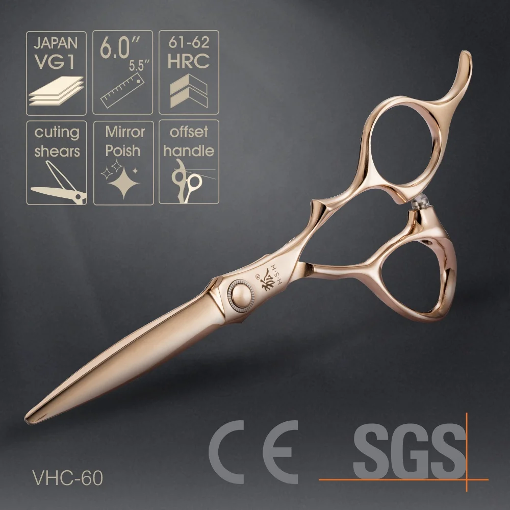 VHC-60G 6 0 дюйма ЯПОНИЯ VG-1 сталь титан электрическая машинка для стрижки волос ножницы цвет цветные