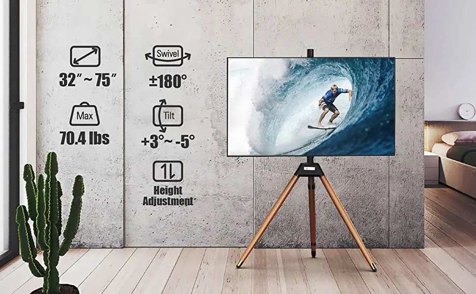 32 inch - 75 inch large wall wood tv floor stand modern furniture portable metal tv stand with mount vesa 600x400mm stand for tv