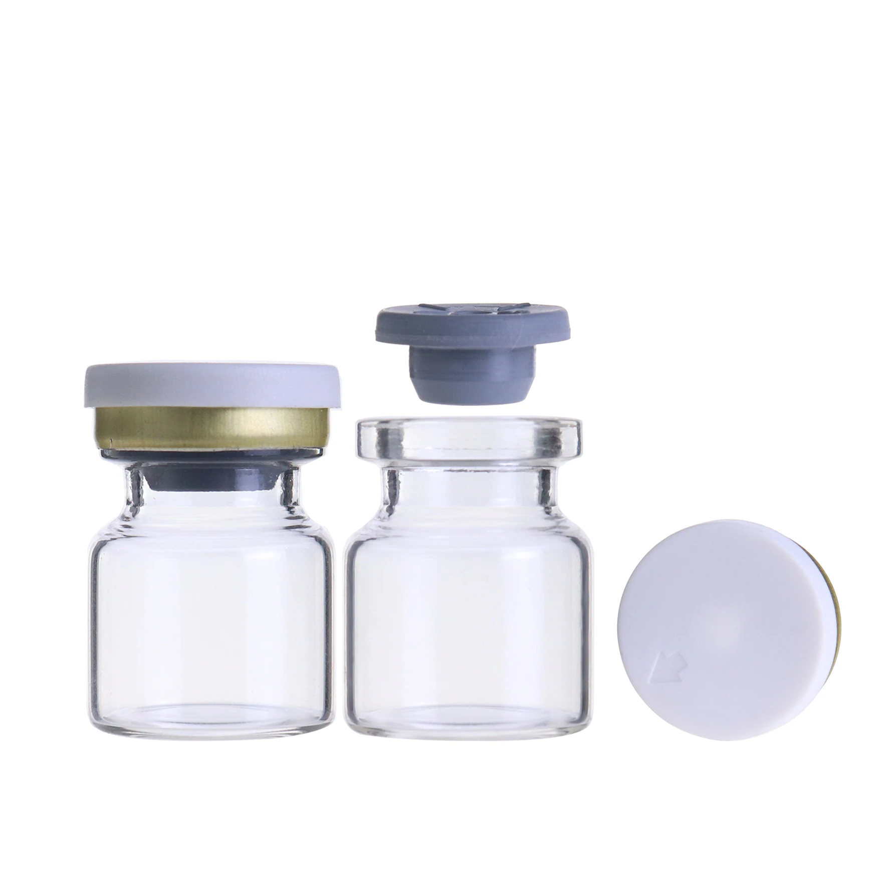 LOW MOQ Amber clear medicine apothecary glass vial injection 2ml 3 ml homeopathic bottle with bottle cap