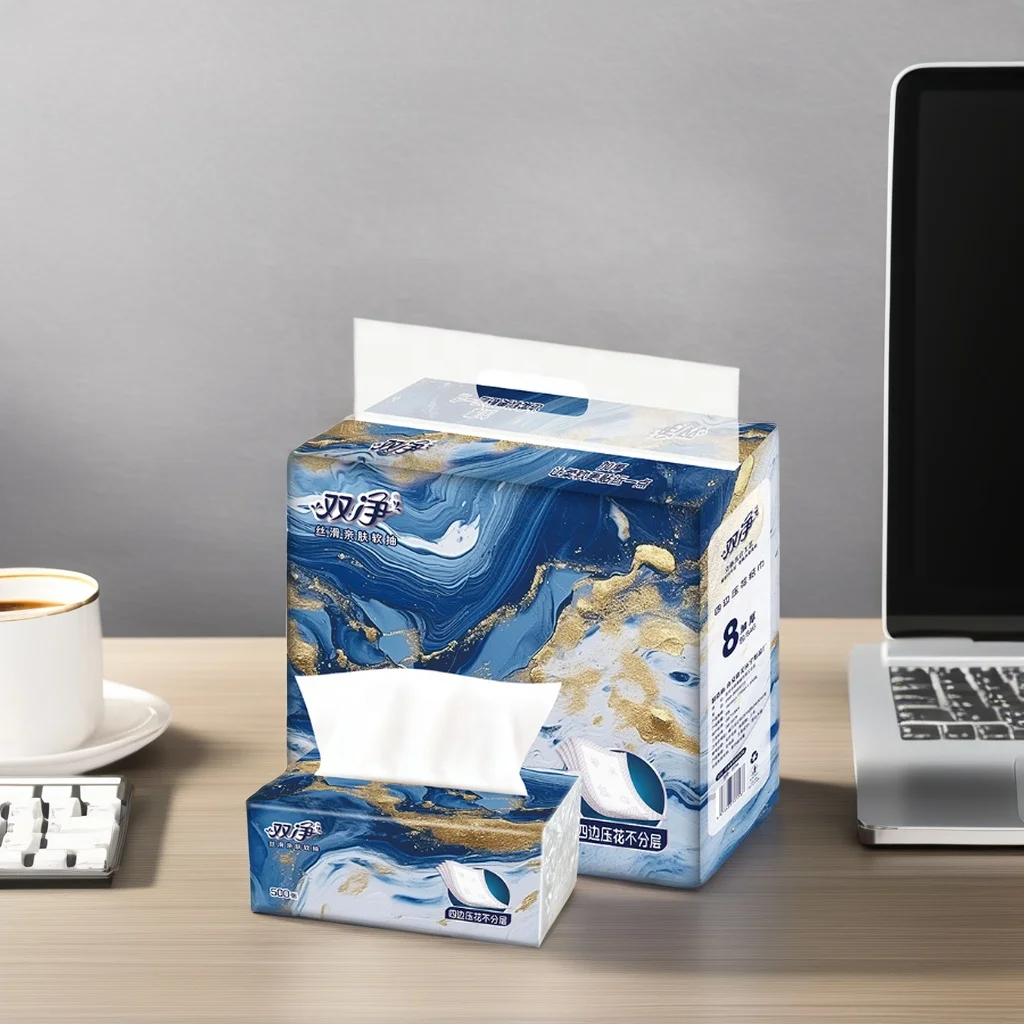 China Factory Direct Sale Premium Quality Z-Fold Soft Pack Facial Tissue Paper Box 3 Ply for Home and Travel Use