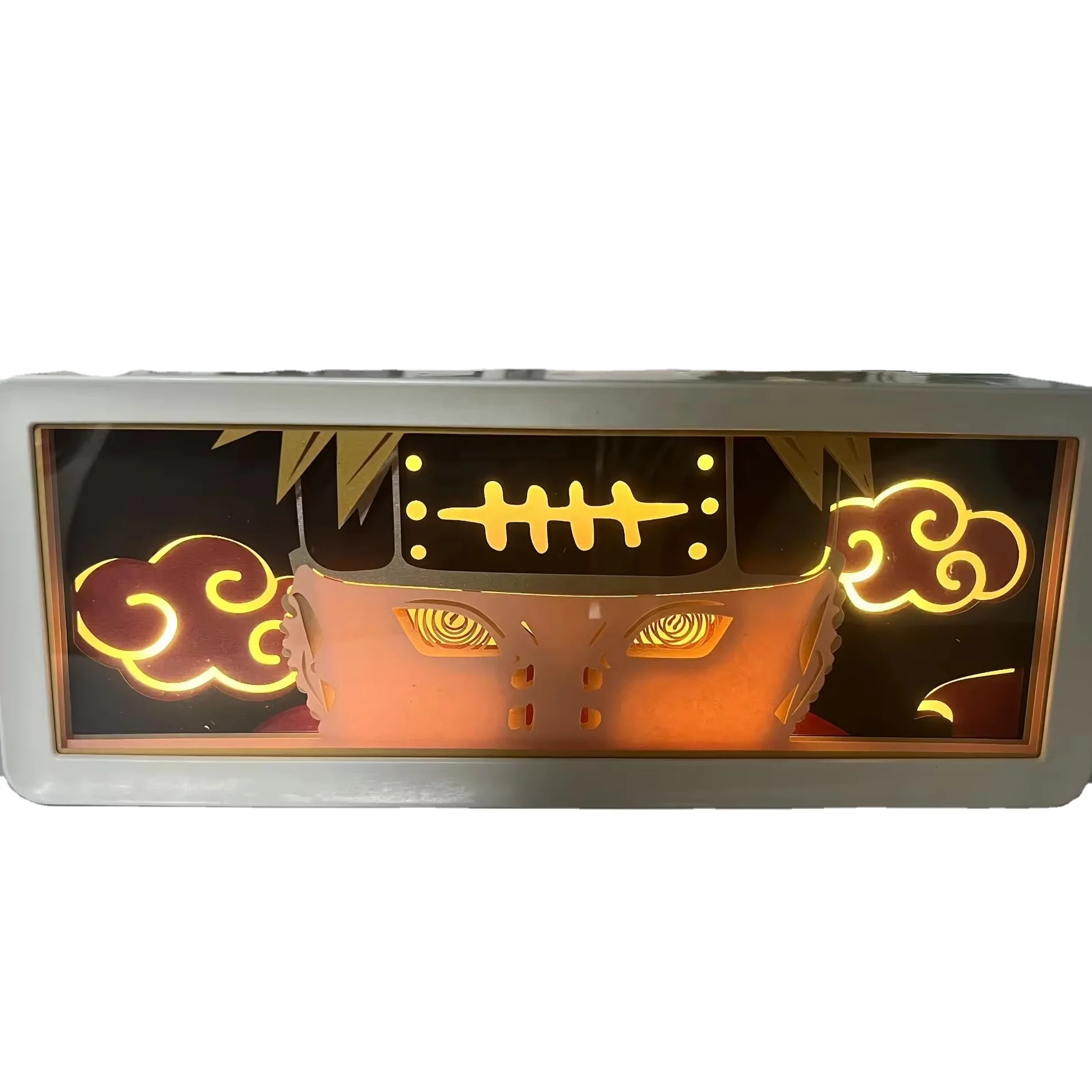 Hunter X Hunter Anime Light Box Plastic Frame Laser Paper Cut Shadow Box Lightbox Table Led Night Light for Room Decor Lights