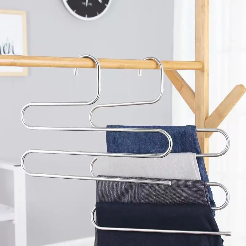 5 Layers Multi-functional Clothes Hangers Non-slip Pant Storage Rack Cloth Rack with Multiple Functions for Hanging and Storage