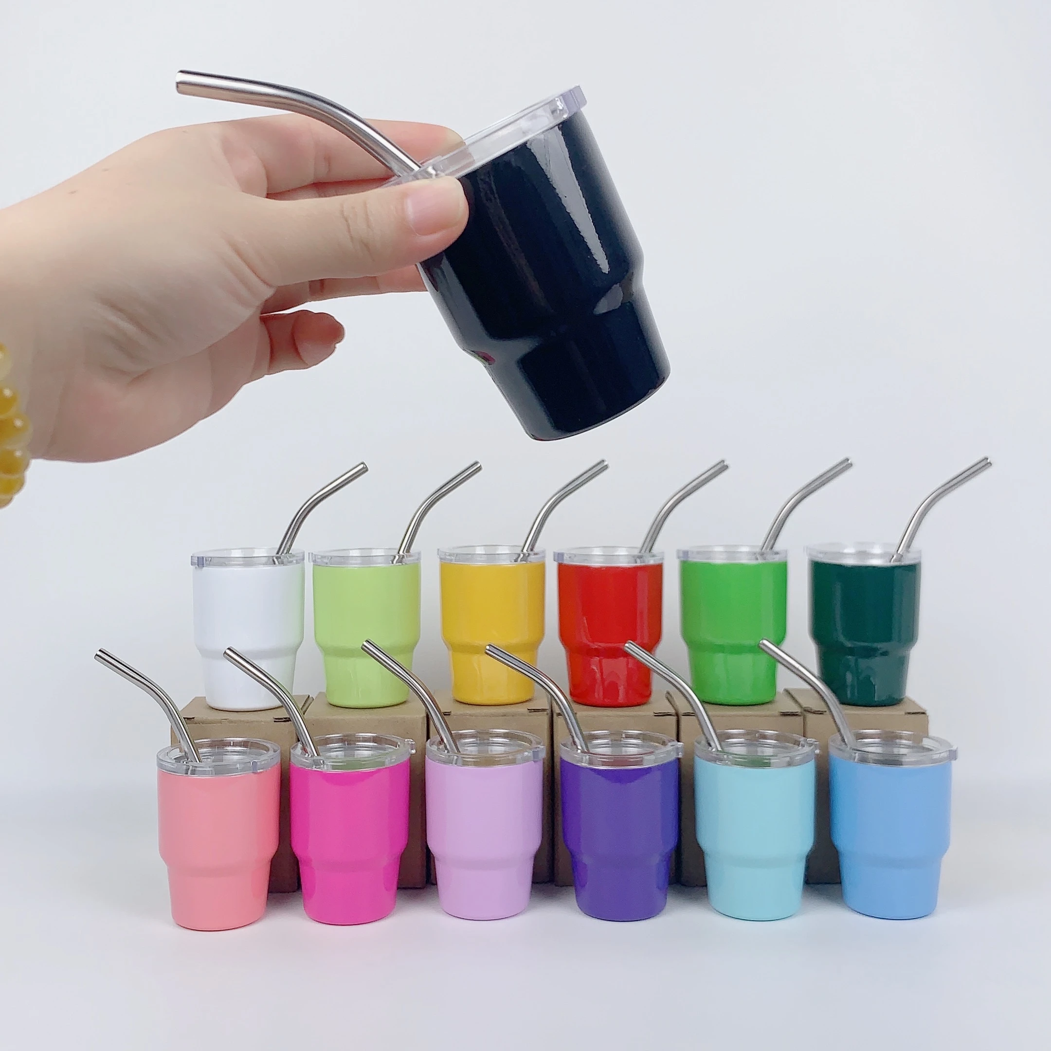 2oz Mini Cheetah Tumbler Shot Glass Insulated Stainless Steel Wine Tumbler Shot Glass Kids Cup with Lid and Straw