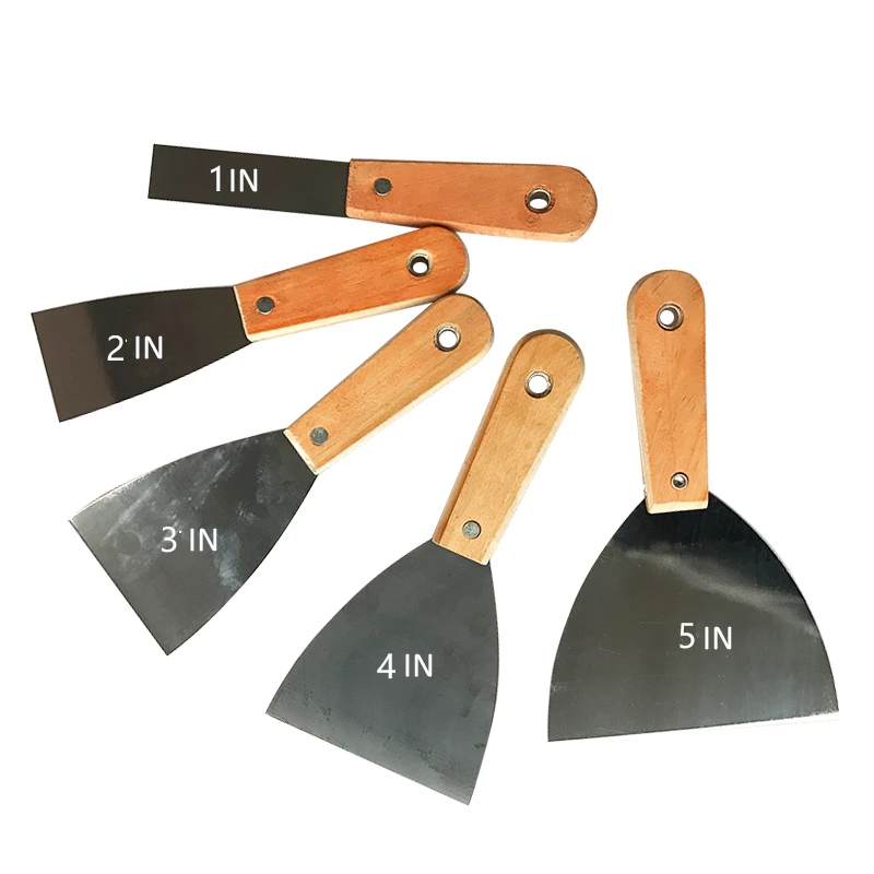 Hot selling high quality premium stainless steel wooden handle stiff putty knife Putty Knife Wood