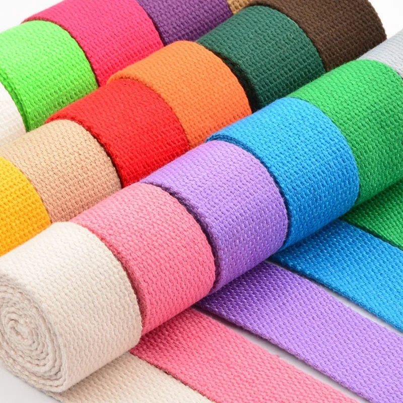 Manufacturer Wholesalers 25mm Width Plain Pp Webbing Strap Tape Colorful Webbing Tape For Clothing