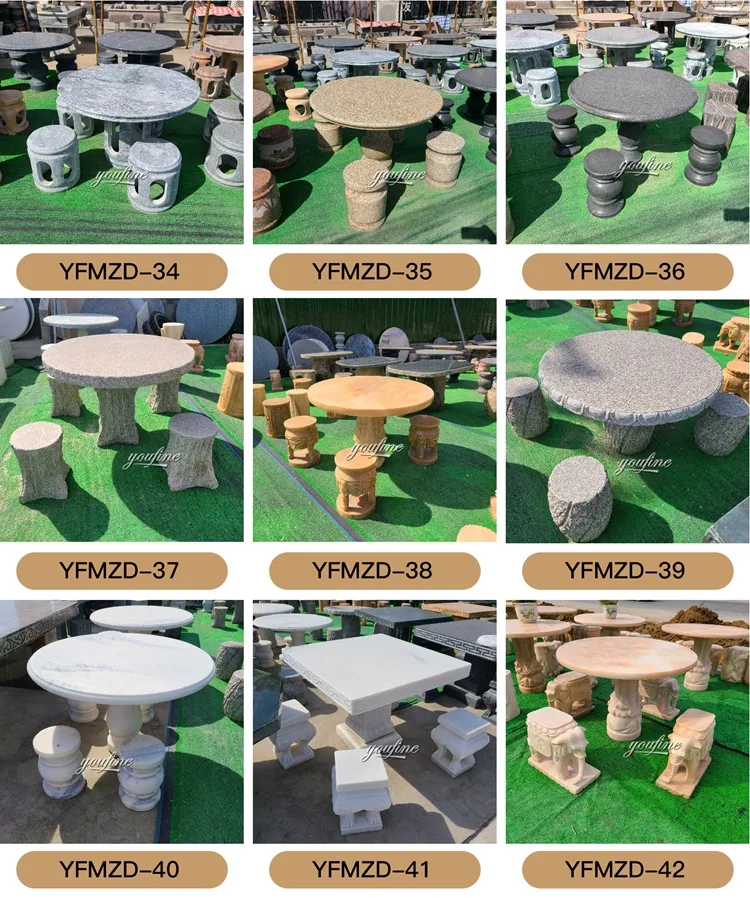 Marble Table and Benches