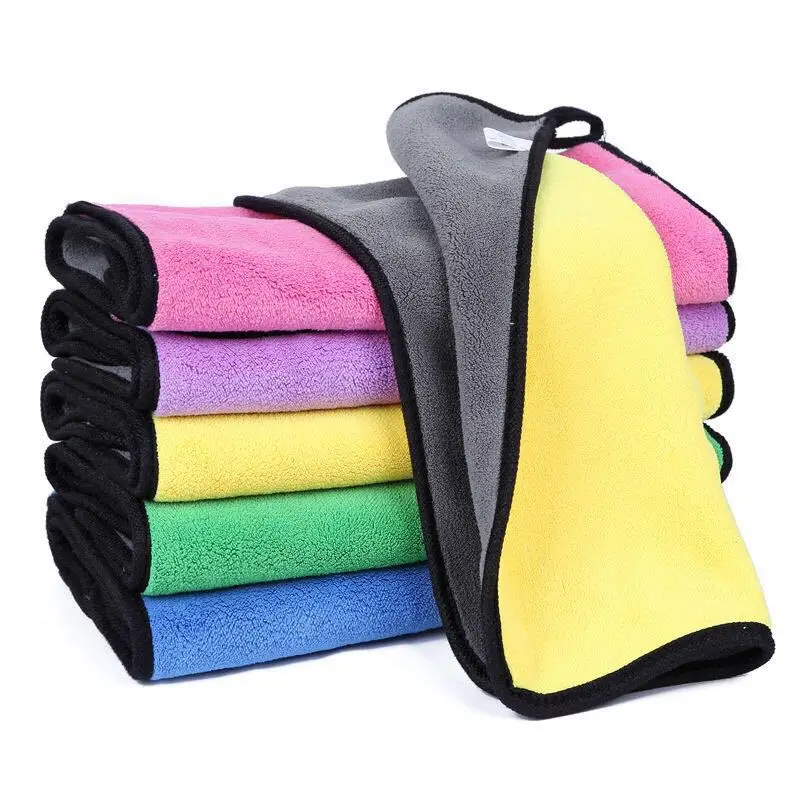 Factory Wholesale Car Drying Wash Detailing Buffing Polishing Towel with Plush Edge Microfiber car clean Cloth with custom logo