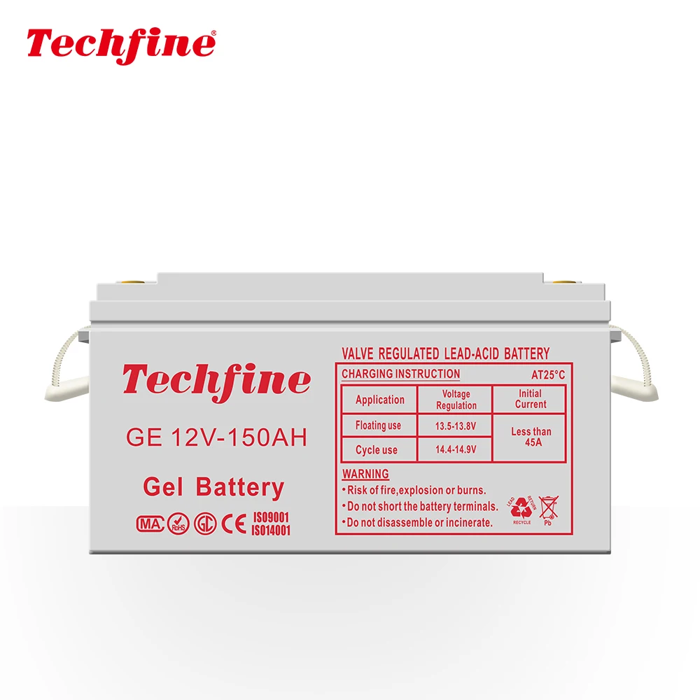 Techfine выгодная цена 12v150ah гелевый солнечный инвертор батарея 150ah для солнечных систем