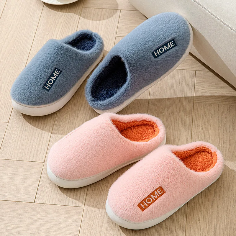Winter Warm Slippers for Women Men Home Fluffy Furry Home Slippers New Fashion Soft Plush Platform Non Slip Bedroom Plush Slides