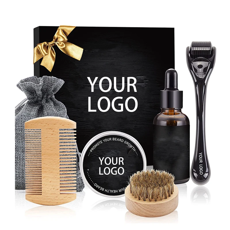 Частная торговая марка Abeis, щетка и расческа для бороды с Кабановой щетиной, набор для ухода за бородой, изогнутая Черная Мужская щетка для бритья, 360 волнистая щетка