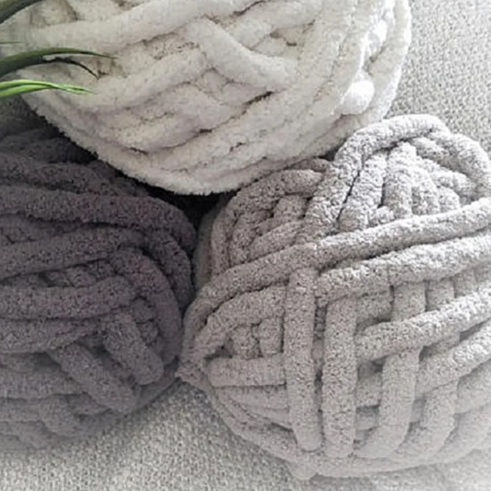 
2cm 100% polyester chenille chunky yarn jumbo yarn for weaving 