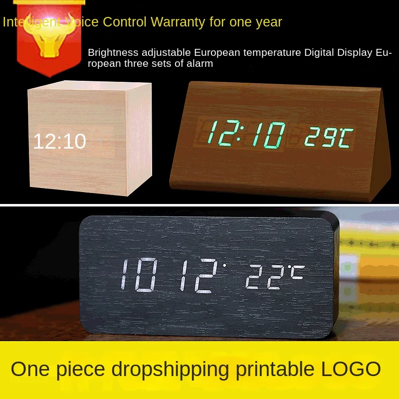 factory direct bedside desk calendar digital wooden led alarm desk clock radio alarm clock speaker hotel alarm clock radio