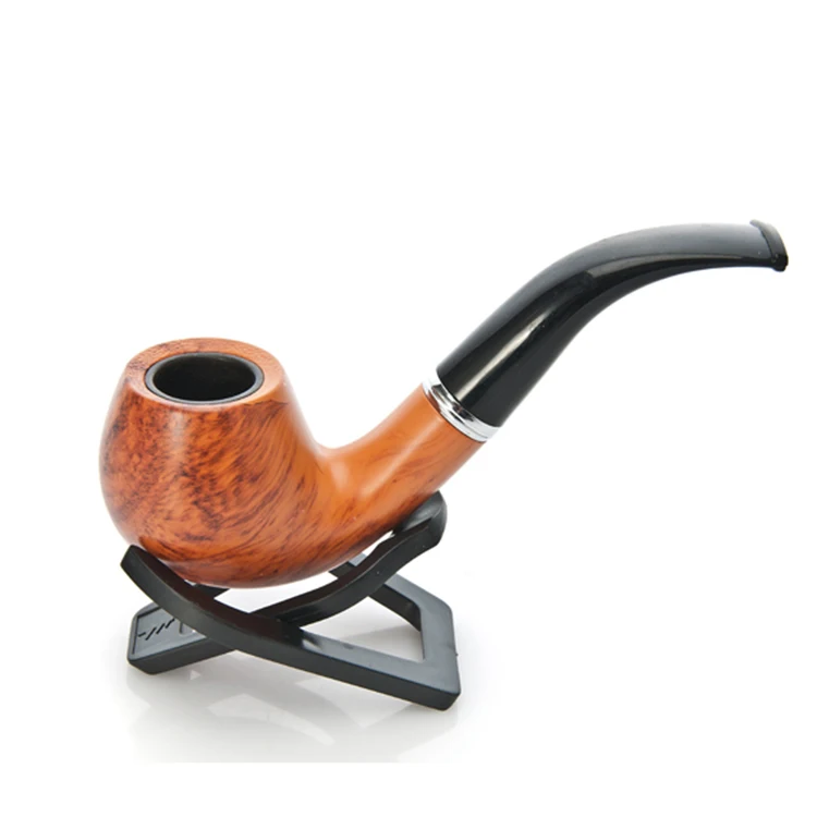 Elegant Brown Hand Bakelite Wood Smoking Pipe Cheap Tobacco Wood Pipe Smoke Shop Wholesale
