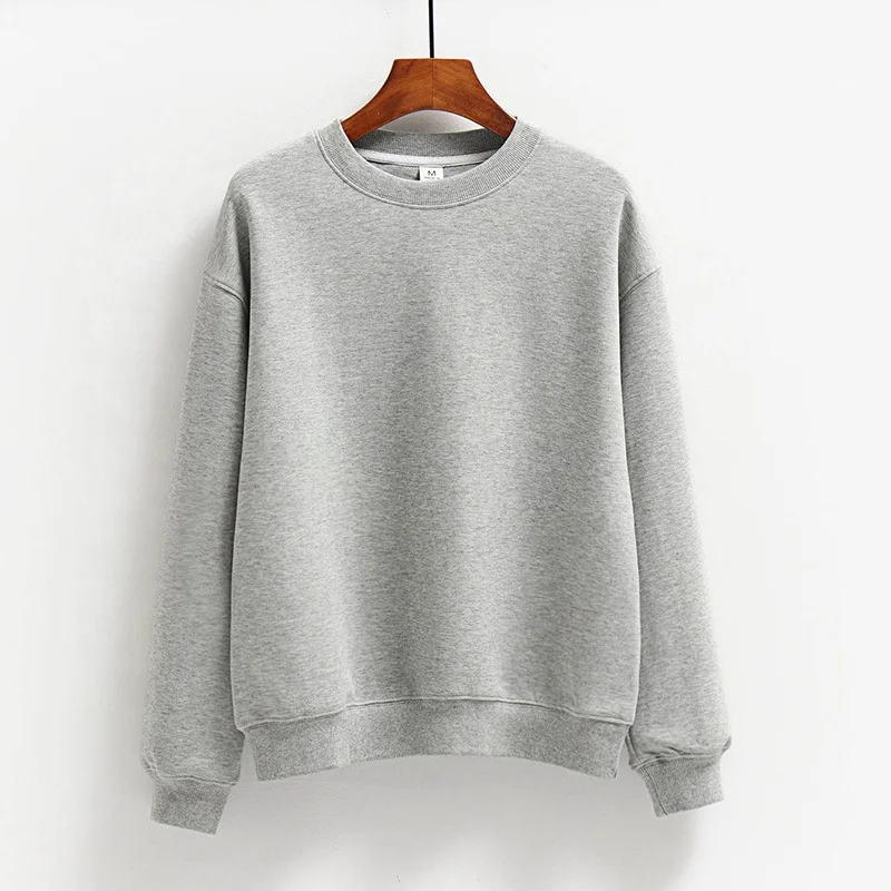 New Style Autumn Sweatshirts running Fleece French Terry Vintage Acid Wash Women jogger Crewneck Sweatshirt