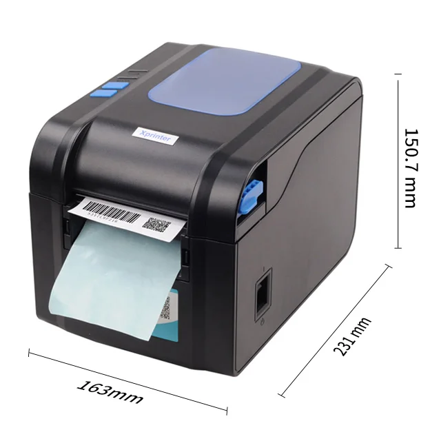 Thermal Label Printer 20-80MM High Quality XP-370B  Direct Thermal MAX Print Sticker Width 80mm Barcode  Printer
