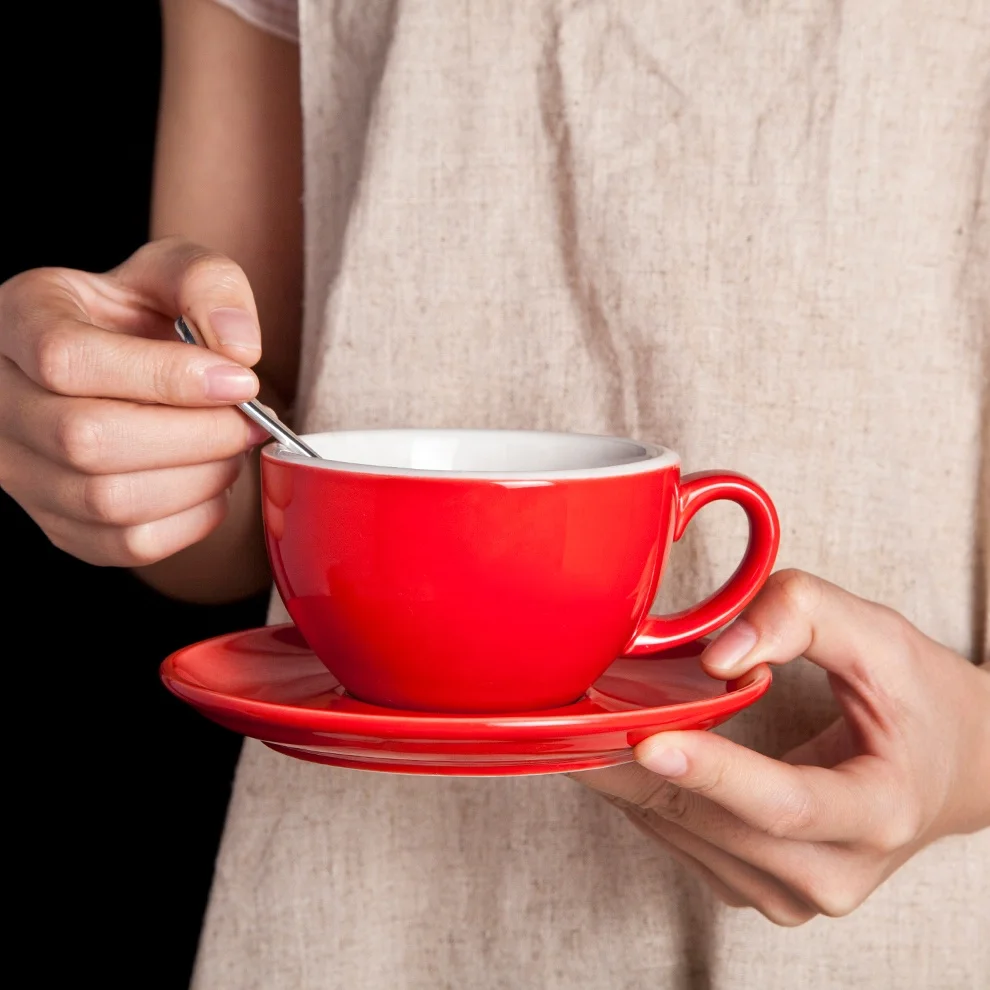 Factory High Quality Custom Juego De Tazas Para Cafe Con Logo Ceramic Coffee Mug Cup with Saucer Set