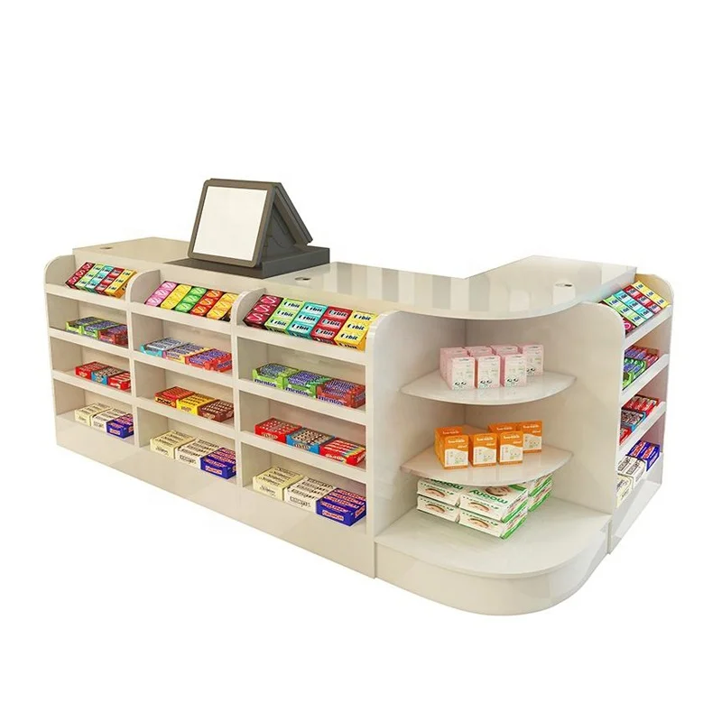 YSshelves wood convenience store cash table cabinet grocery cashier checkout counter