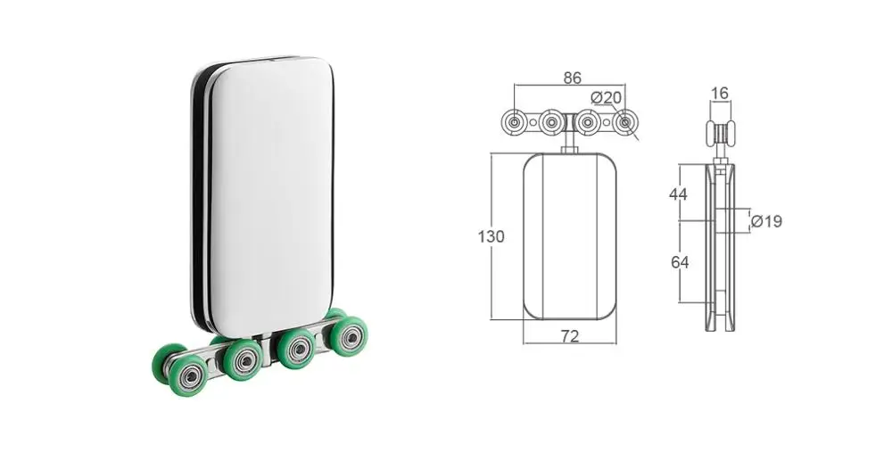 Glass shower door pulley wheel Shower enclosure plastic chrome double wheel heavy duty shower cabinet sliding door roller