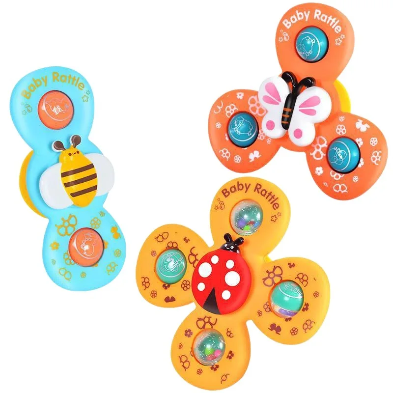 Suction Cup Spinning Top Toy 3pcs Spinning Fidget Toys Baby Gifts Idea Sensory Toys for Toddlers
