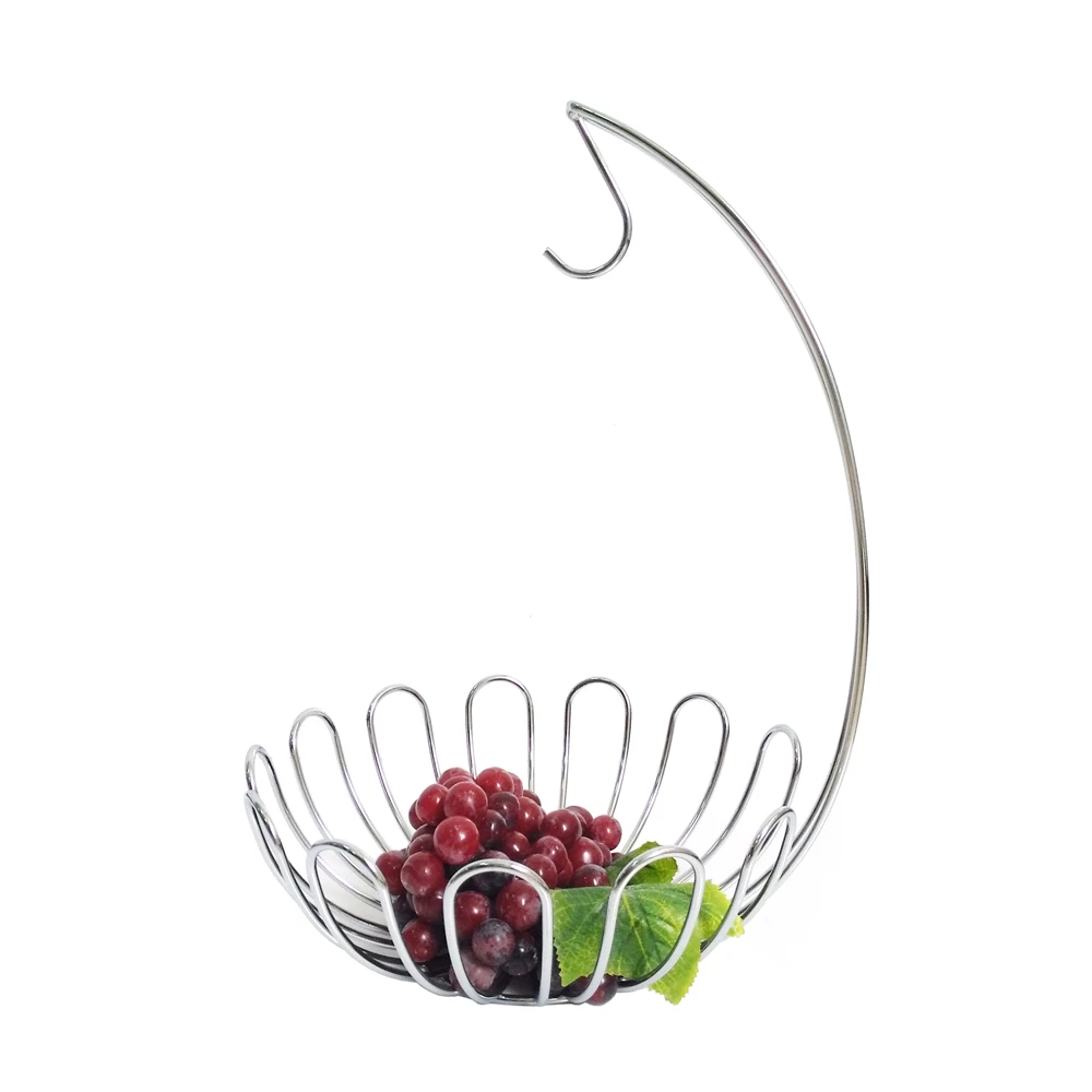 Large Metal Steel Decorative Kitchen Wire Basket Chrome Fruit Basket