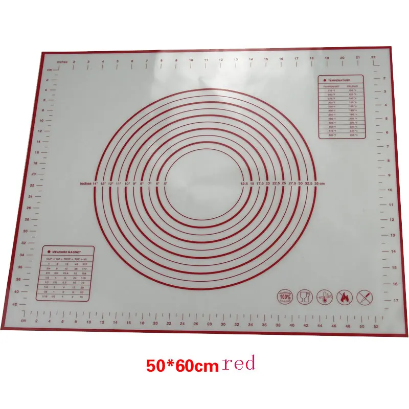 60 x 40 cm nonstick nonslip silicone pastry rolling mat with measuring marks silicone dough sheet BPA free and easy to clean